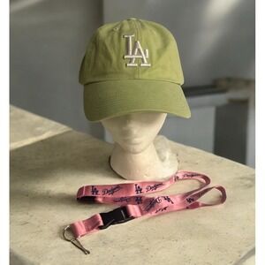 Los Angeles Dodgers Strapback Baseball Cap Hat T.E.I. Mint Green MLB +‎ Lanyard